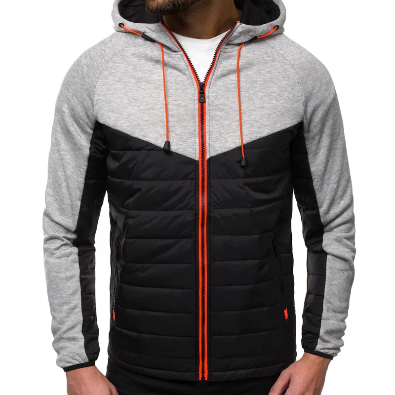 

Autumn Hooded Sweatshirts Streetwear Casual Sportswear Jackets Fashion Patchwork Hoodies Sweatshirt Men Zipper Hoody Coat MY239