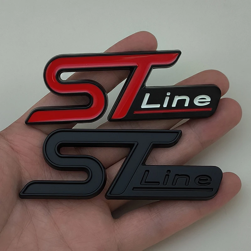 ثلاثية الأبعاد شعار معدني ST خط سيارة الجبهة مصبغة شعار الخلفي الجذع شارة لفورد إيدج/بوما/كوغا/مونديو/فييستا/Ecosport/التركيز الملحقات #3