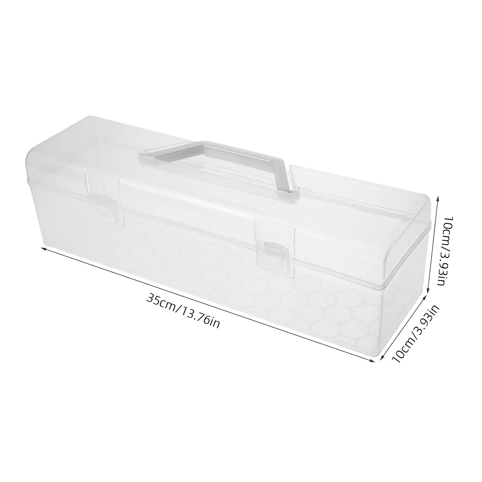 Clear Large Capacity Craft Storage Box With Portable Handle Lid For Painting Brush Pencil Containers School Art Supplies