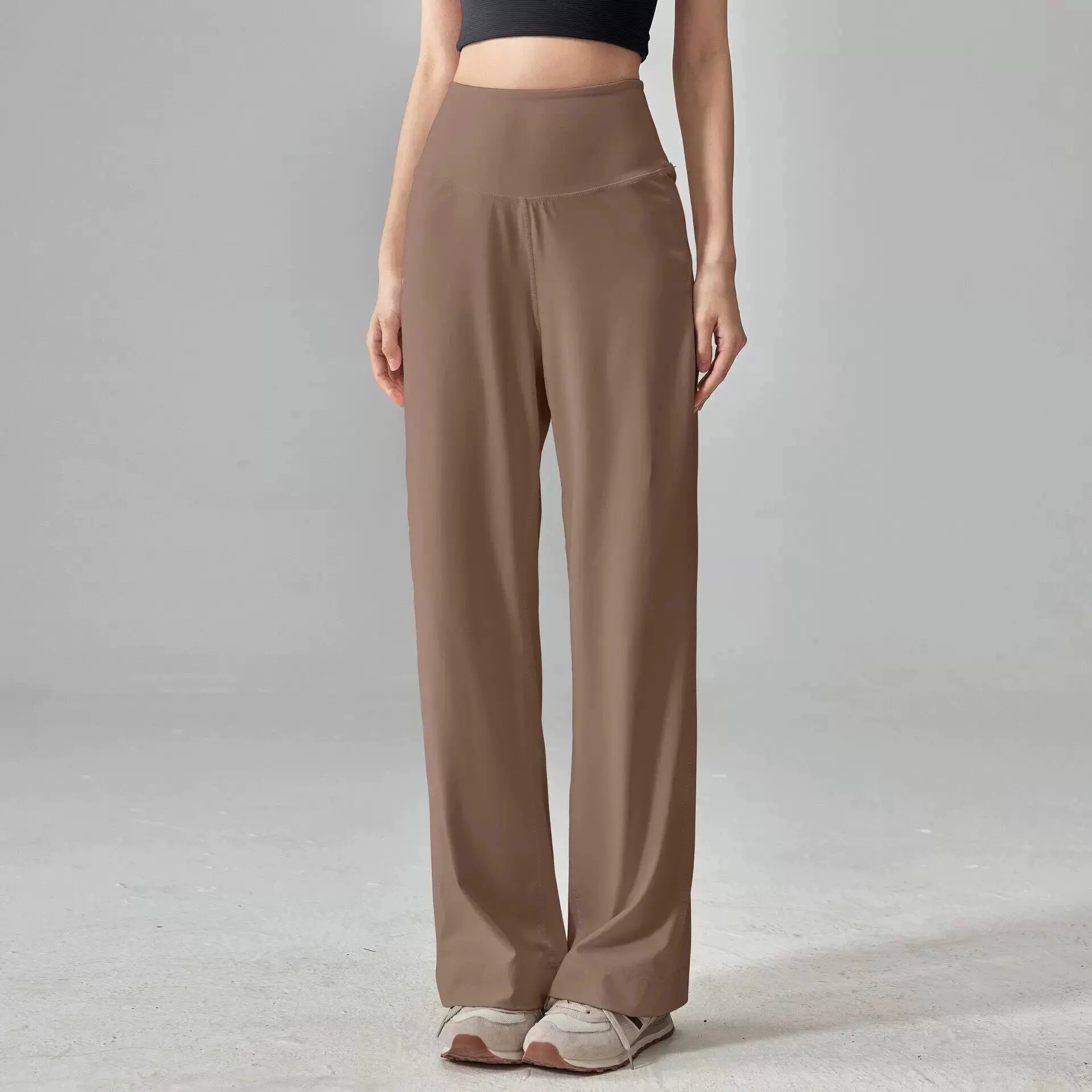 Pantalon large sportif taille haute pour femme, respirant et décontracté, idéal pour les activités de plein air