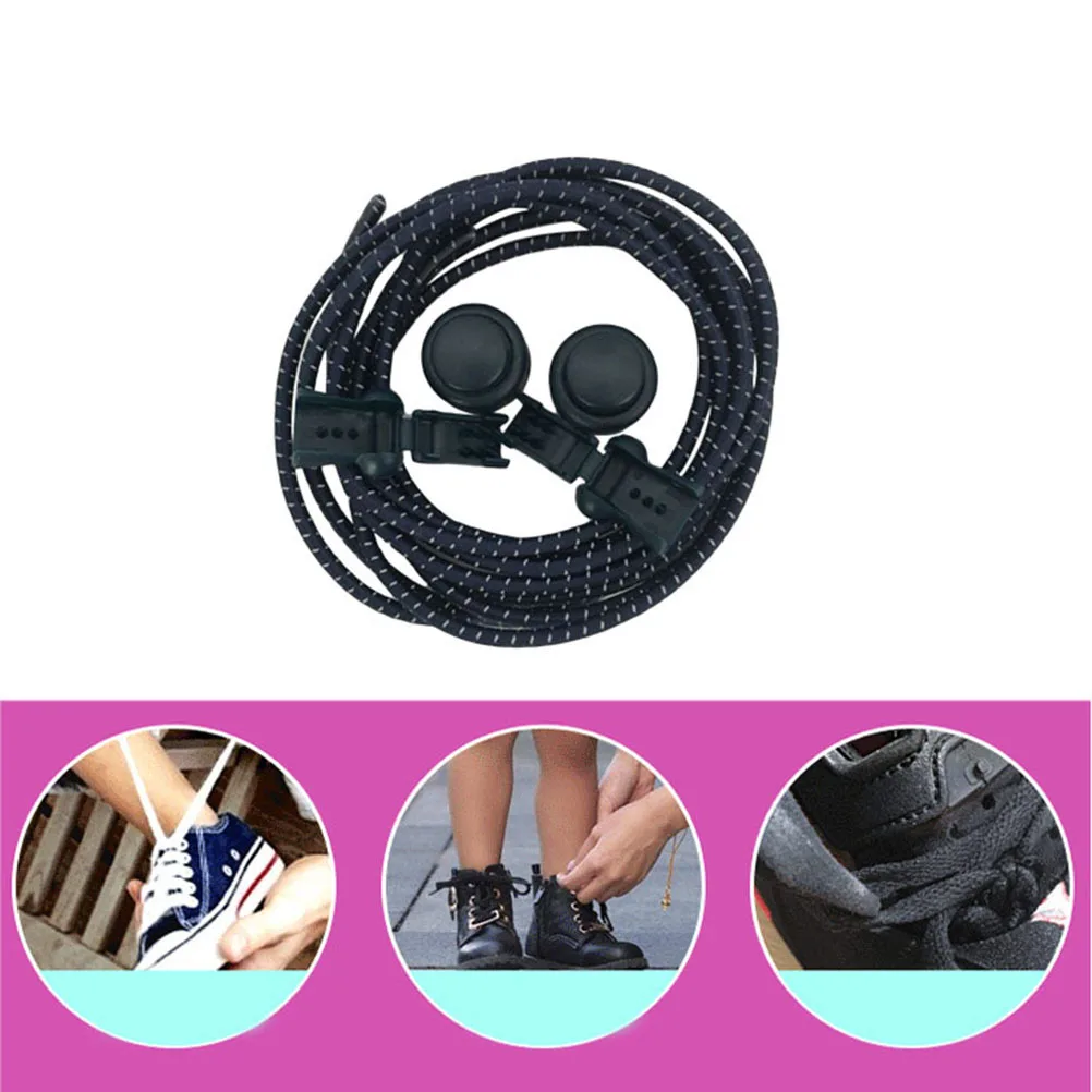 1Pair Reflective Shoelaces Elastic Sports Shoe Laces Navy Blue Running Hiking Climbing Lazy Shoelaces Sports Shoe Laces