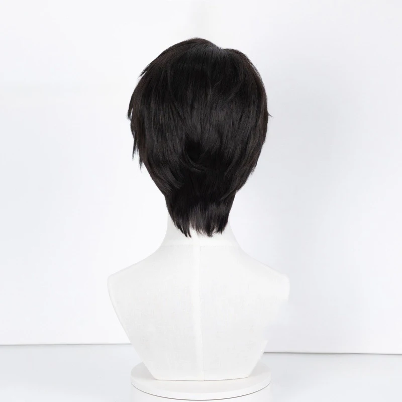 ゲーム「ラブ アンド ディープ スペース」ケイレブ キャラクター ウィッグ メンズ ショート ブラック ヘア 耐熱合成ウィッグ カーニバル パーティー ウィッグ