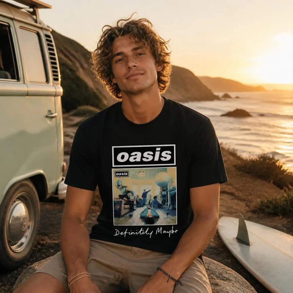Pop-Band O-Oasis Herren-T-Shirt, 100 % Baumwolle, lustiges T-Shirt mit kurzen Ärmeln, Geschenk-T-Shirts. – Detail 4
