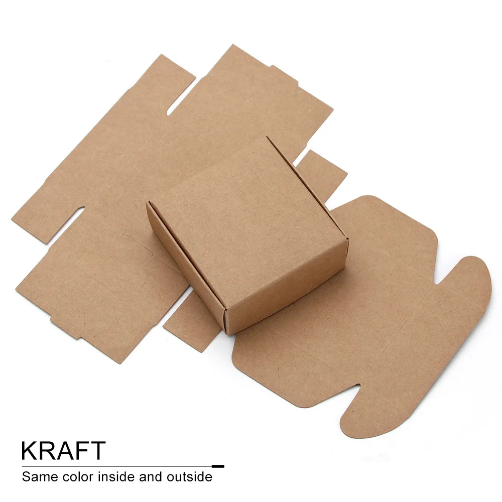 

Mini Boxes, Jewelry Boxes Packaging 100 Packs, Brown Kraft Boxes for Ring Earrings