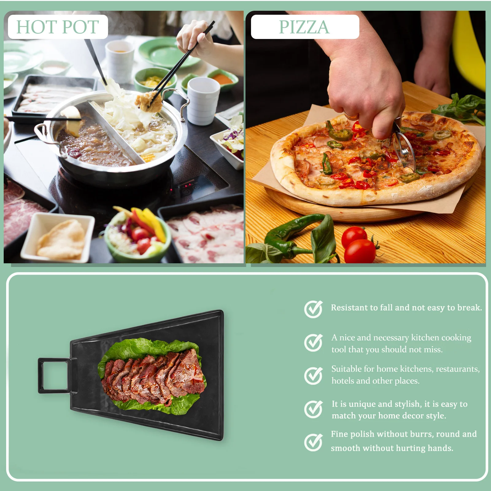 

Large Shovel-Shaped Plate Smooth Polished Surface Wear-Resistant Food Serving Dish for Fruit Dessert Snacks Appetizer Party