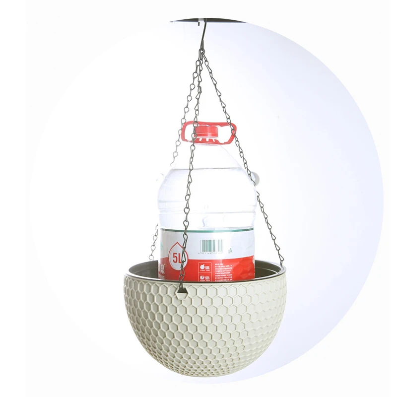 European Style Honeycomb Pattern Imitation Rattan Hanging Hanging Plastic Flower Pot Hanging Pot Indoor Hanging Basket