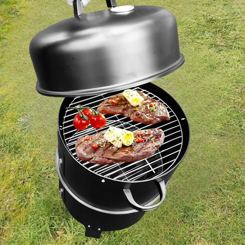 

Vertical Charcoal Smoker with Built-in Thermometer BBQ Smoker Grill with Air Vent for Parties Camping Outdoor Cooking