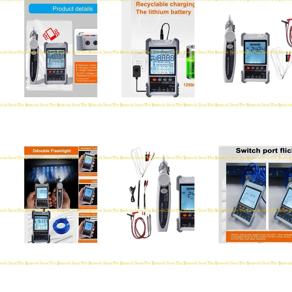 

12PF LCD Equipped Networking Cable Analyzers, Precise Length Measure POE Test Digital Tracing for Networking Maintenance