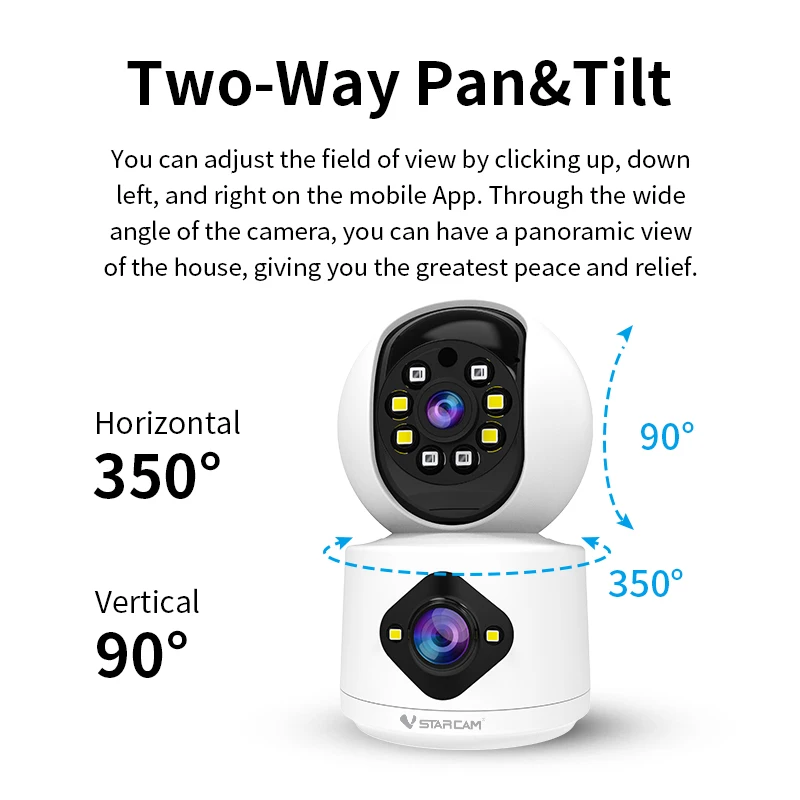 Imagem -06 - Vstarcam-câmera ip com Lente Dupla 5mp Dual Picture Wifi 1080p ip sem Canto Morto Bola Integrada Vigilância de Segurança Aplicativo para Telefone Novo