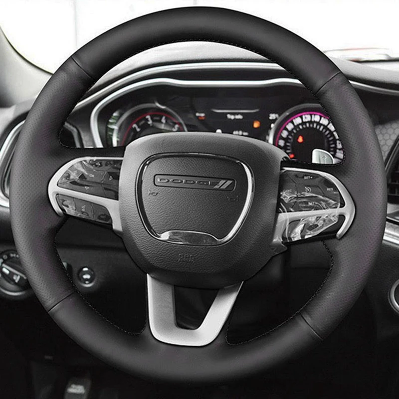 Car Steering Wheel Cover For Dodge Challenger Dodge Charger Dodge Durango 2015-2021 Customized DIY Original Steering Wheel Braid