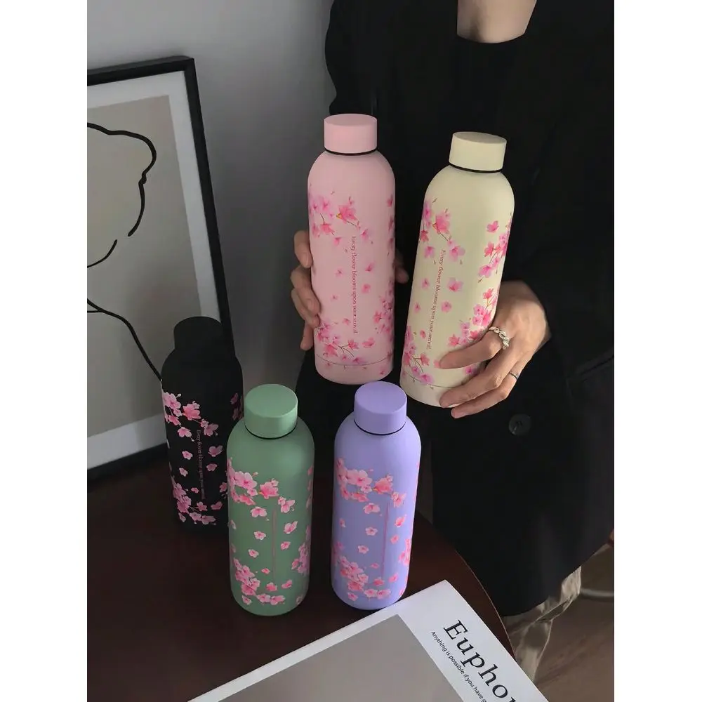 Sakura Tree Series 500ml 17oz DoubleWall Stainless Steel Insulated Tumbler, Vacuum Flask Cup For Travel, Gym, Outdoor Sports, C