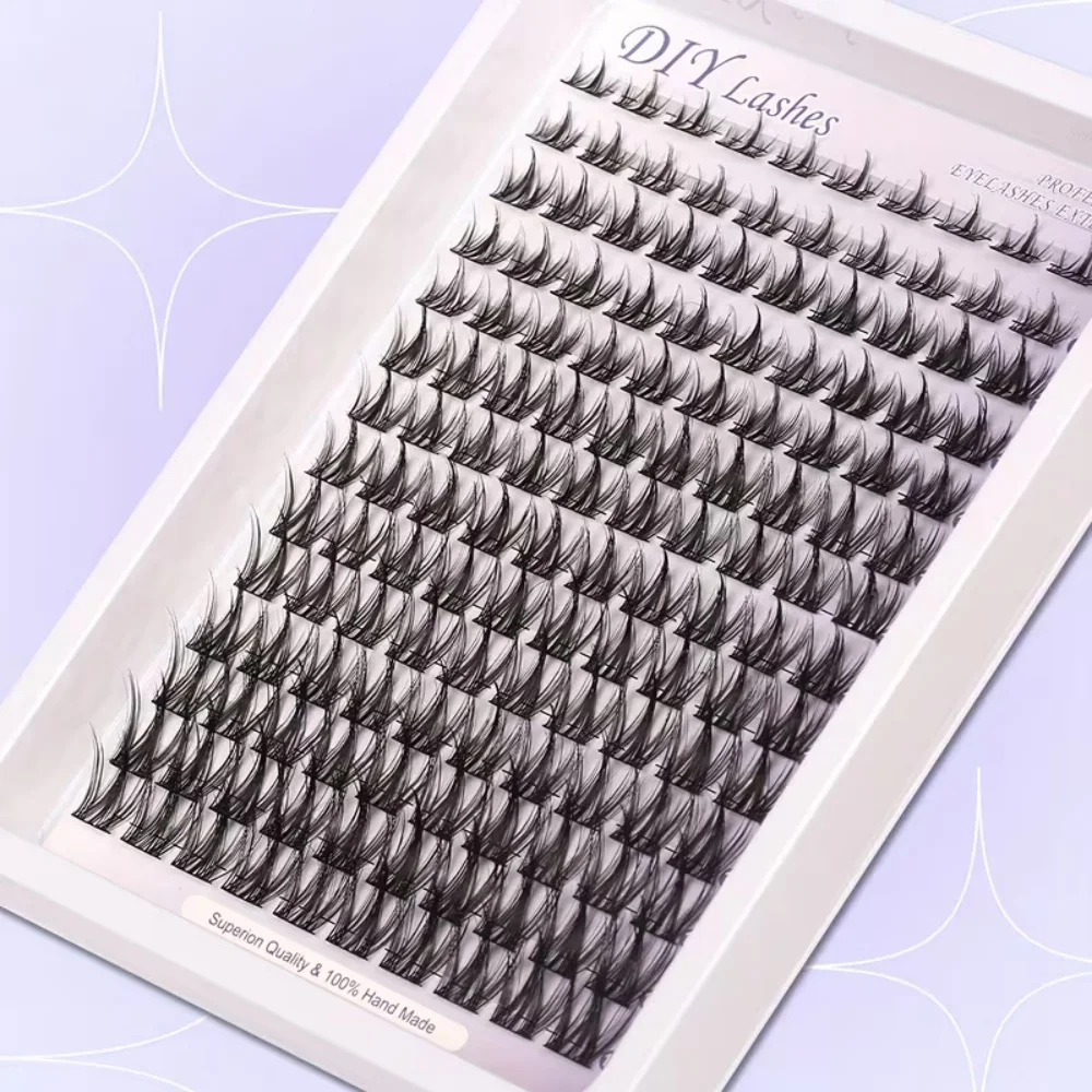 Natürliche, schlanke Wimpern im Feen-Stil, 8-16mm, verlängerte CC-Kurve, Comic-Wimperncluster, 140 Stück, einzelne Wimperncluster, Set – Detail 6