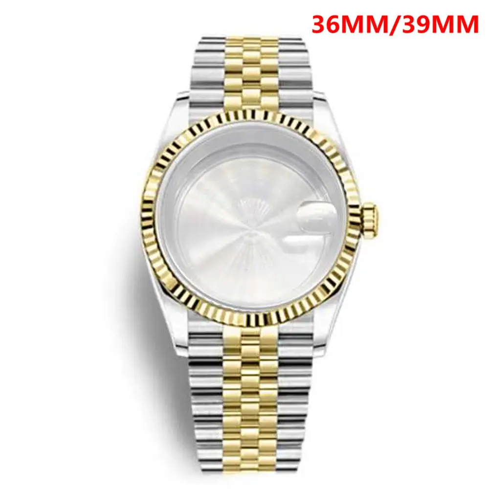 

Luxury 36mm/39mm Sapphire watch case Two Tone case 10BARS fit NH35 NH36 NH34 ETA2824 2836 Miyota8215 PT5000 DG2813 3804 movement