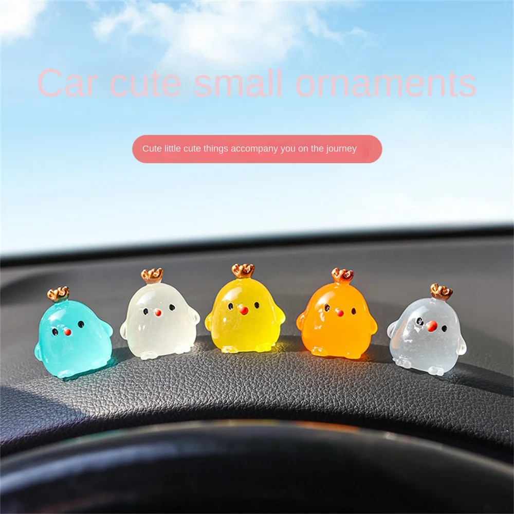 Ornaments Luminous Crown Chicken Car Supplies Small Ornaments No Degumming Pvc Car Interior Accessories Car Ornaments Sunscreen