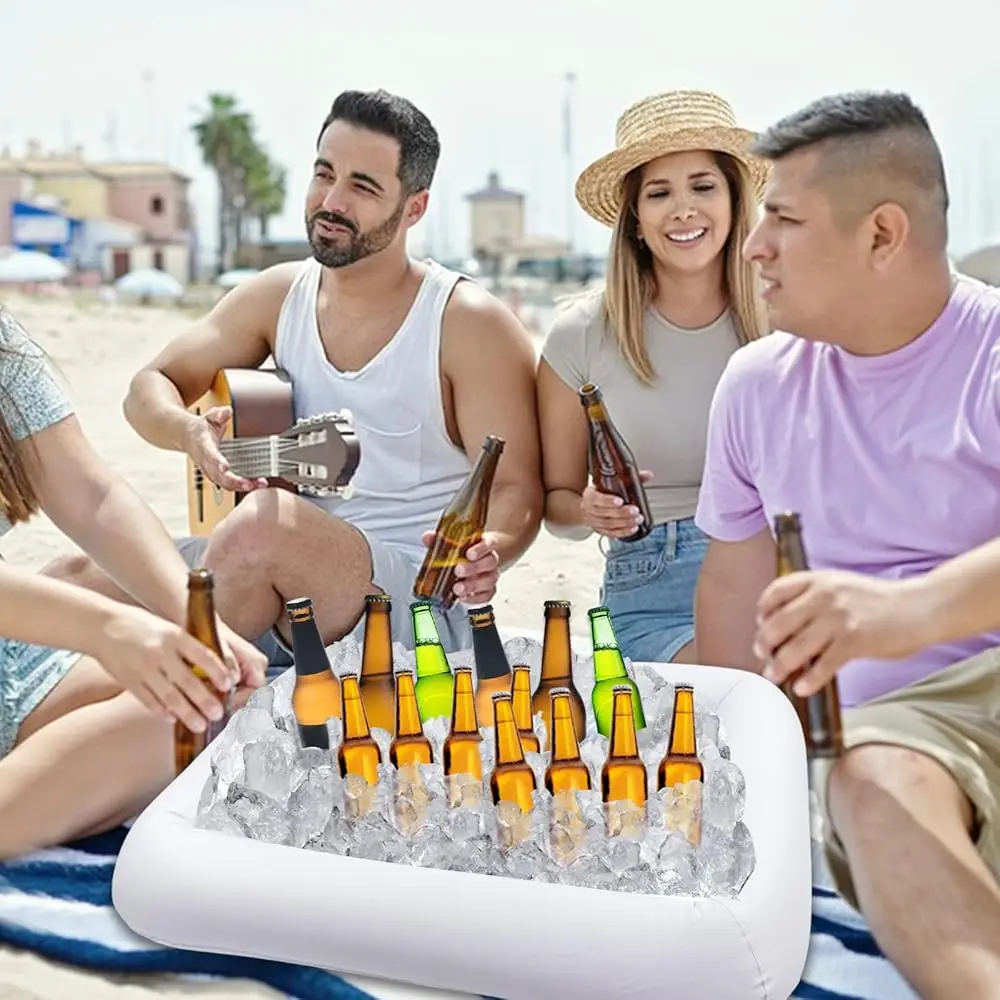 2 Pieces Inflatable Serving Bar 4 Pcs Food Umbrella Mesh Cover Tent Set Cold Food Buffet Server For Salads Beverages Ice Picnic