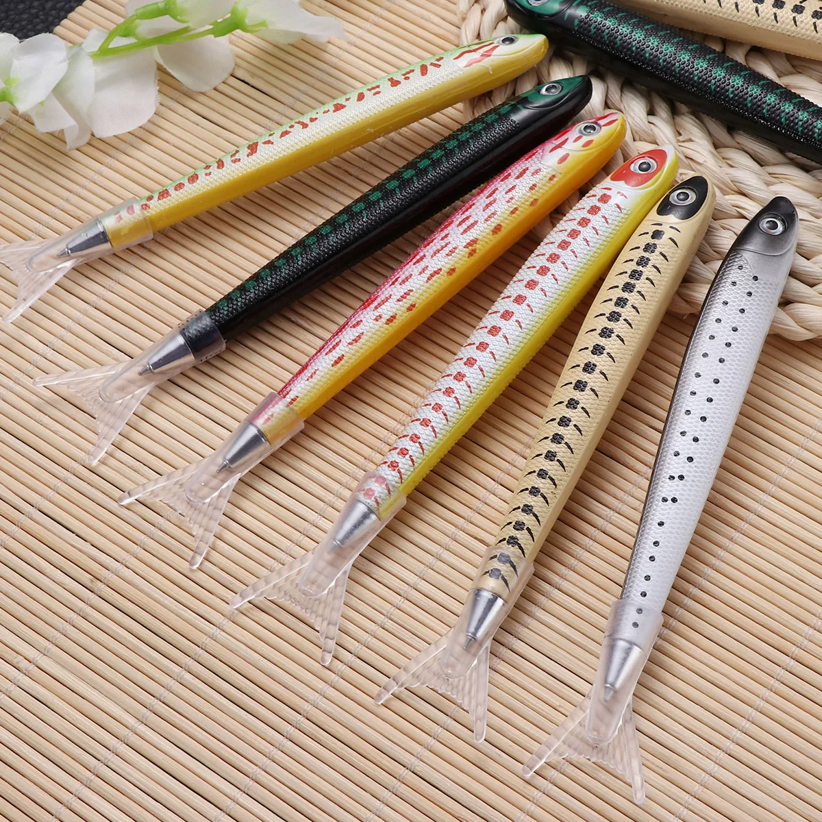 

10 Pcs Fish Ballpoint Pens Cute Design Special Shape Kids Prizes Advertising Bright Color Office Gifts