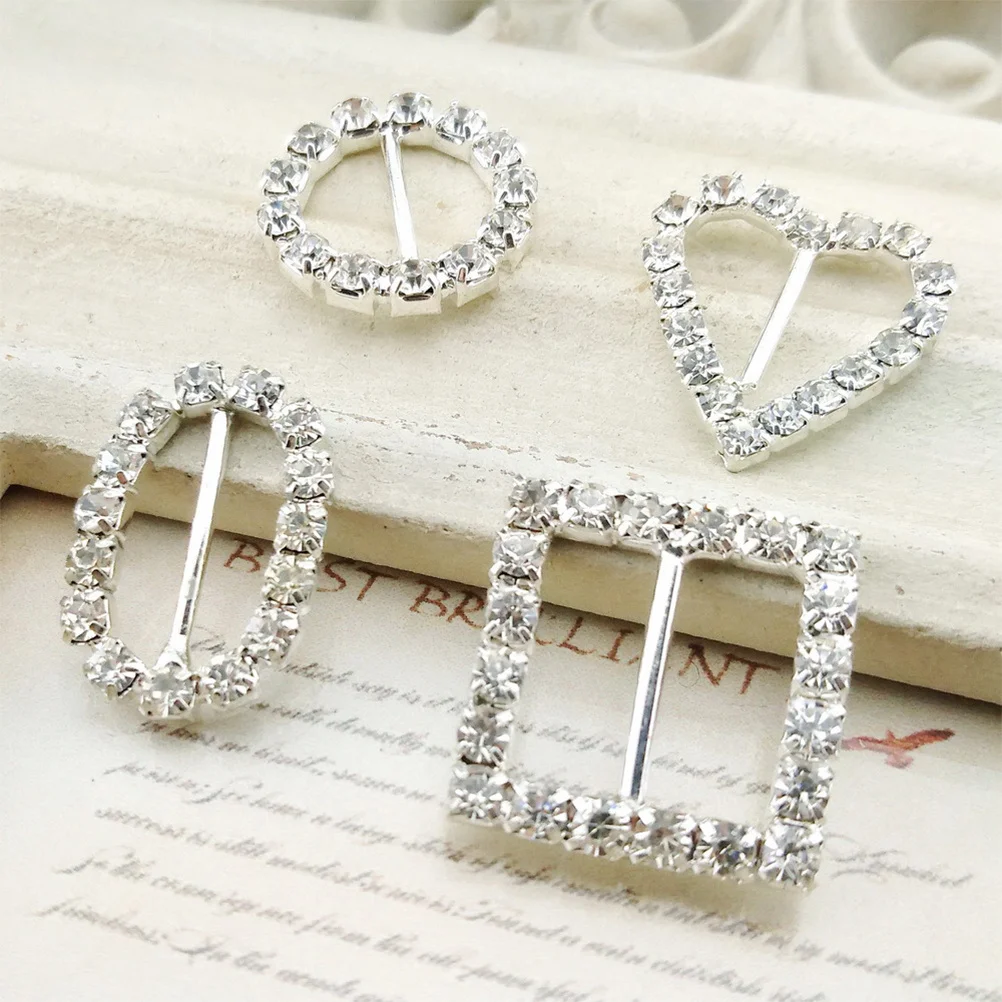 

10Pcs Rhinestone Buckle Accessories Elegant Alloy Buckles for Clothing Bags Headbands Decor Fashion Jewelry Fasteners