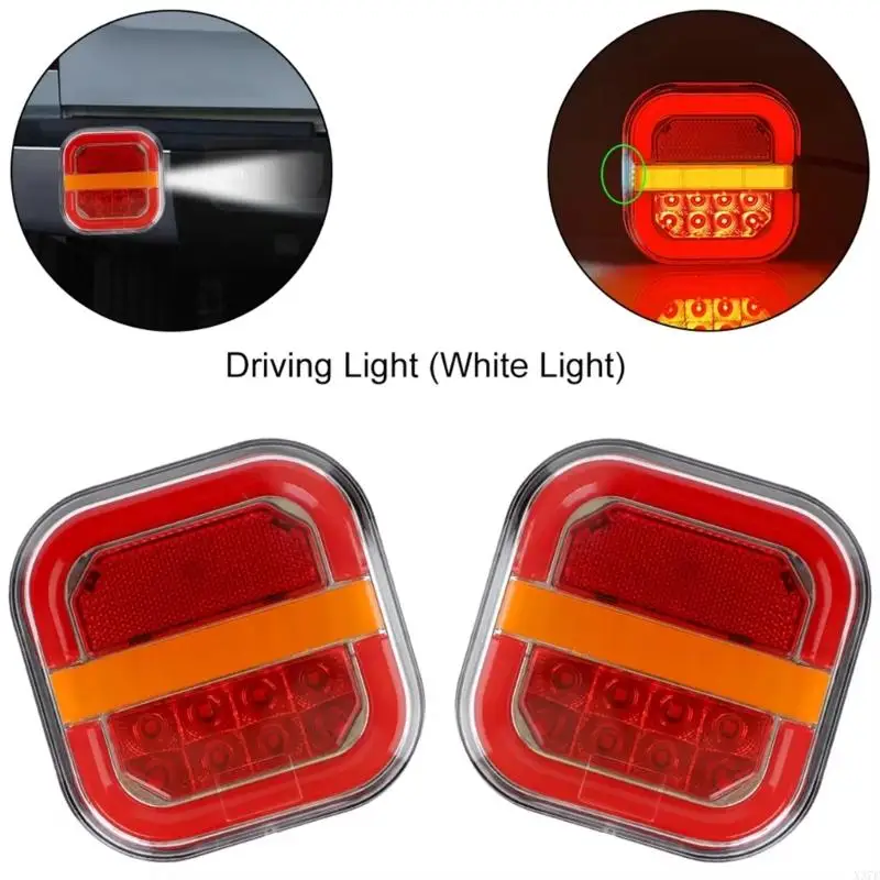 

Shock Absorbing High Brightness LED Square Tail Light Suitable For Trucks Trailers License Plate Light Waterproof Design X37F
