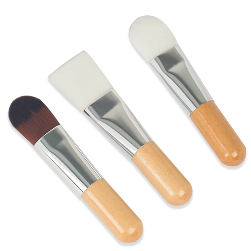 5Pcs Custom Logo Skincare Soft Hair Short Handle Beauty Makeup Brush Natural Bamboo Mini DIY Clay Mask Cosmetic Tools Applicator