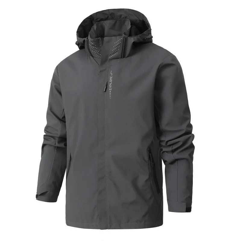 Lightweight Jacket Men's Waterproof Windproof Jacket Breathable Hooded Softshell Jacket Hiking Outdoor Rainproof Coat