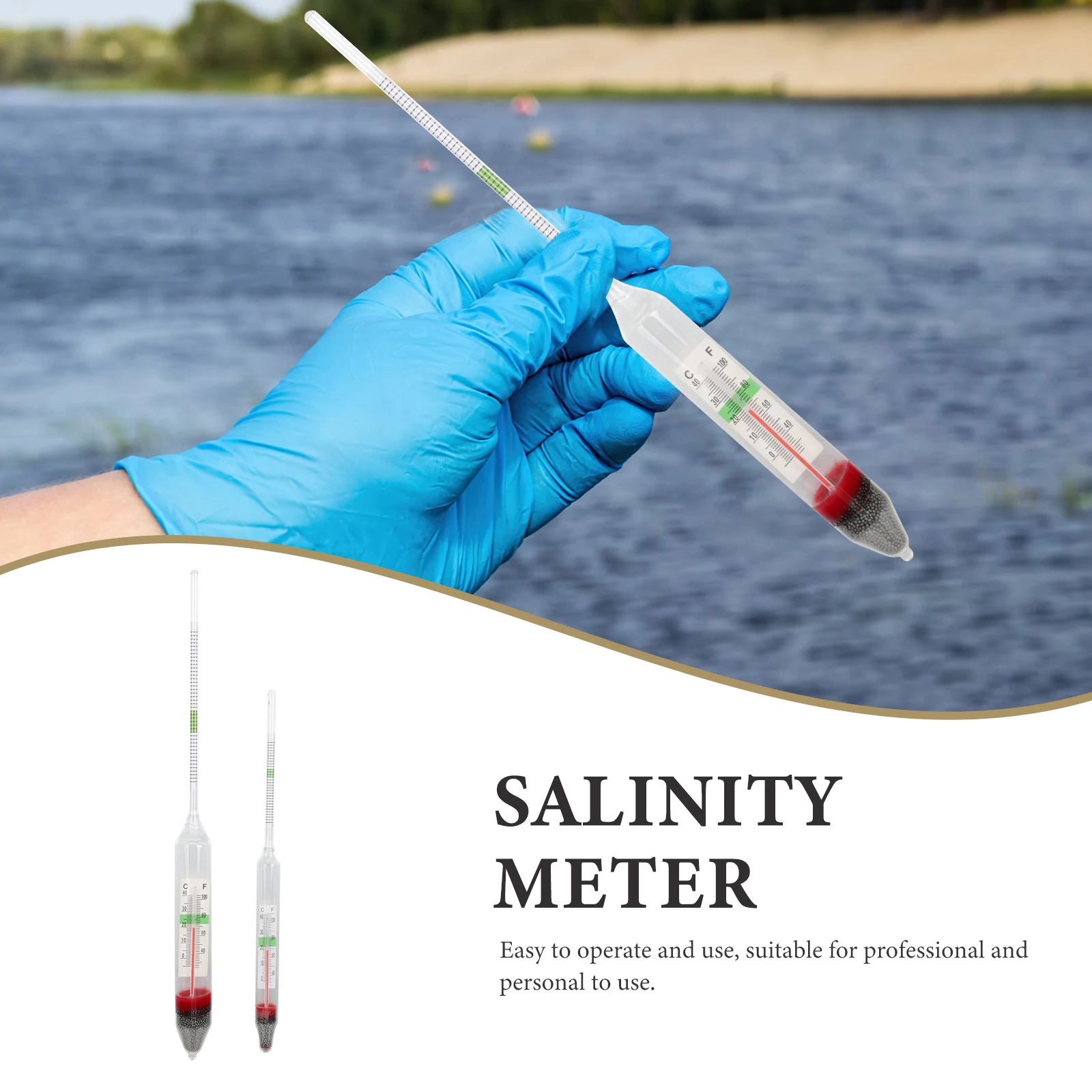 

1 set 1 Set Glass Hydrometer For Aquarium Salinity Testing Salt Water Gravimeter Densitometer Fish Tank Water Measuring Tester