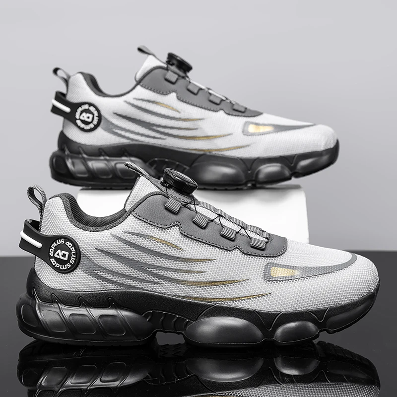 2026 new rotating buckle mesh breathable men's and women's running shoes running shoes