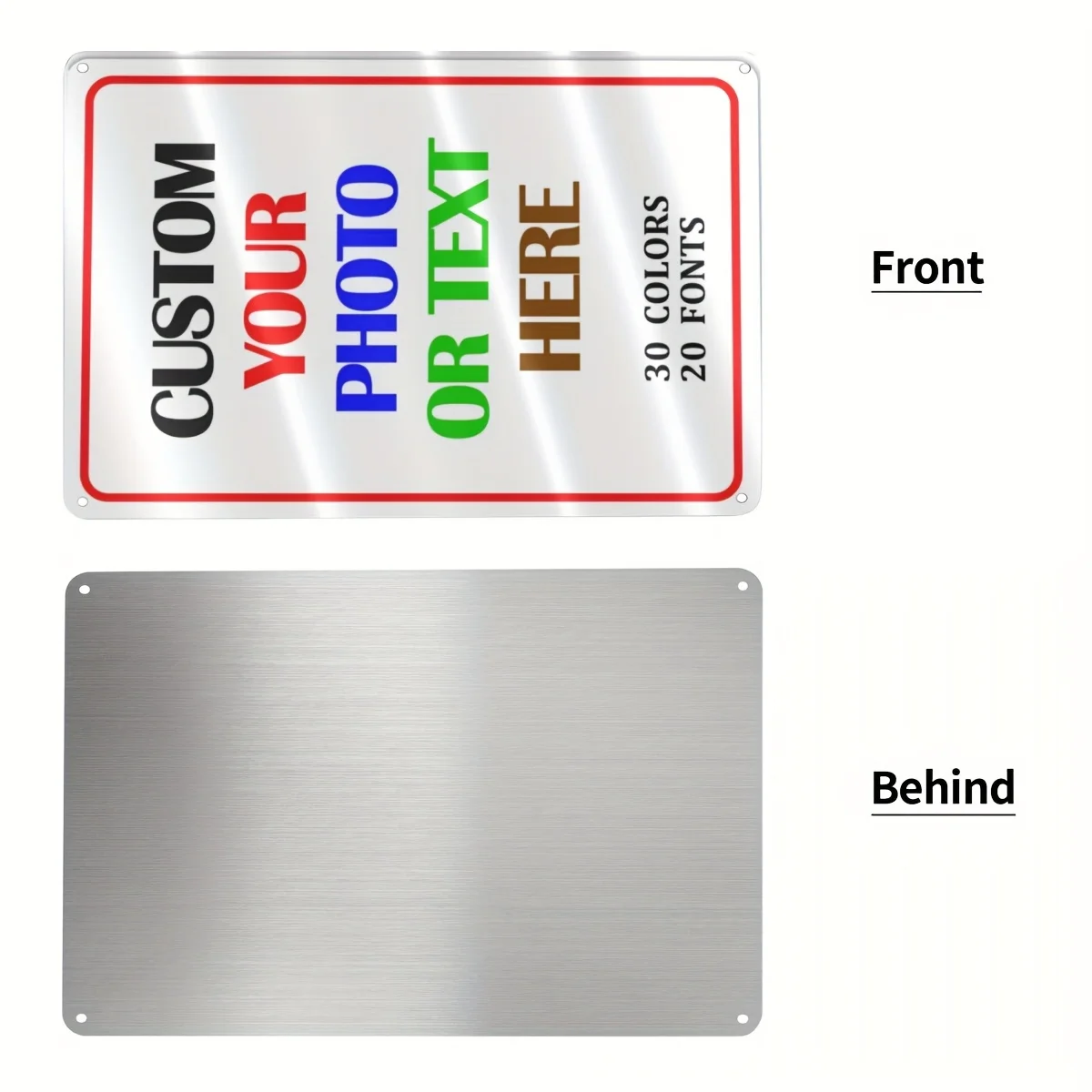 Customizable 20x30cm Iron Sign, DIY Photo/Text with Multiple Colors & Fonts, Durable Wall Decor image 5