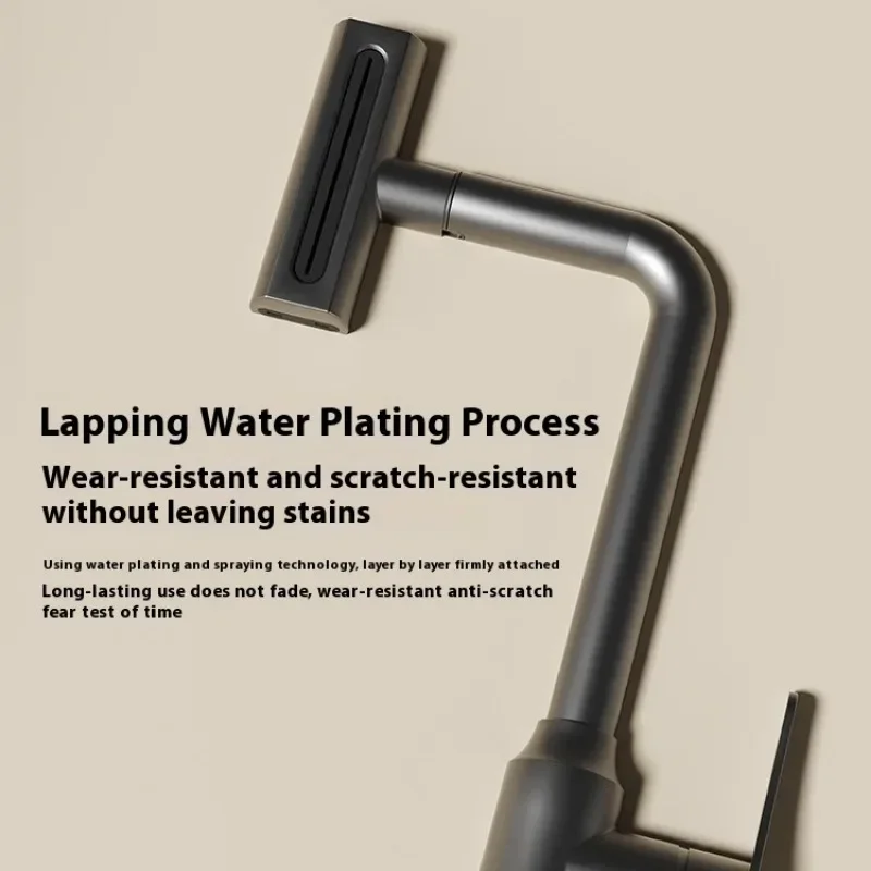 Grifo de cocina de lluvia de acero inoxidable, rociador de cascada giratorio extraíble, grifo mezclador para fregadero 360 ° Accesorios para grifos con caño giratorio