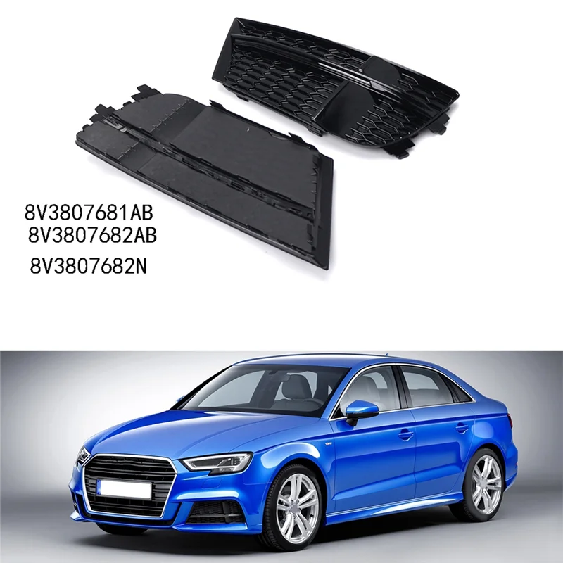 

1 пара решеток противотуманных фар для A3 S3 2017-2019, вентиляционная решетка 8V3807681AB, правая 8V3807682AB 8V3807682N