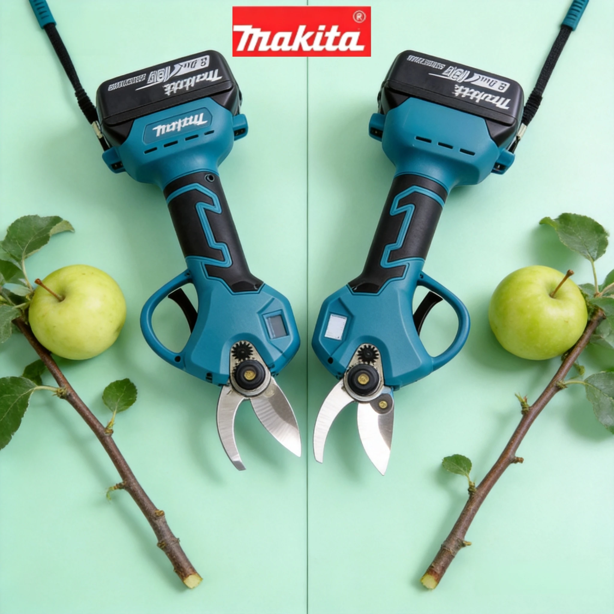 Makita Brushless Electric Pruning Shears Cordless Fruit Tree Branch Shears with LED Screen Power Tools Makita 18V 6.0Ah Battery