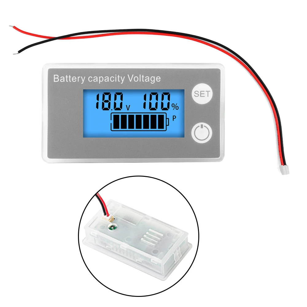 Imagem -04 - Digital Lcd Bateria Indicador de Capacidade Medidor de Eletricidade Carro Motocicleta Chumbo-ácido Lítio Life Po4 Testador de Tensão dc 8100v