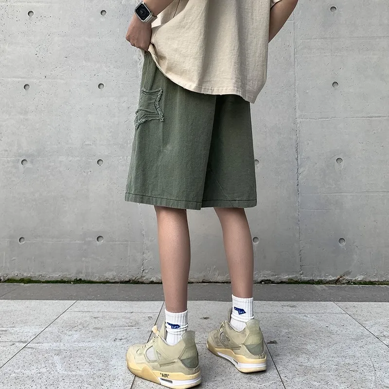 2024 Summer Shorts Men Loose spodenki meskie Vintage Denim Basic SimpleHot Sale High Waist Leisure Ulzzang Streetwear Short