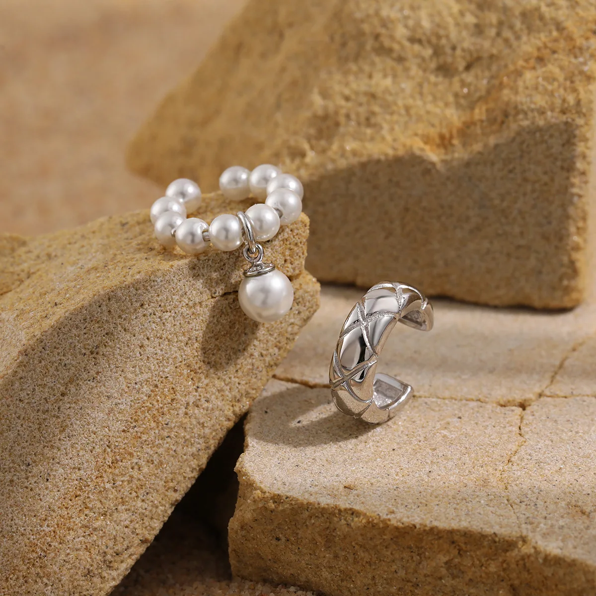 

Женские зажимы для ушей с ромбовидным узором, простой стиль, стерлинговое серебро S925, ниша, индивидуальный темперамент, универсальная бусина, тремелла