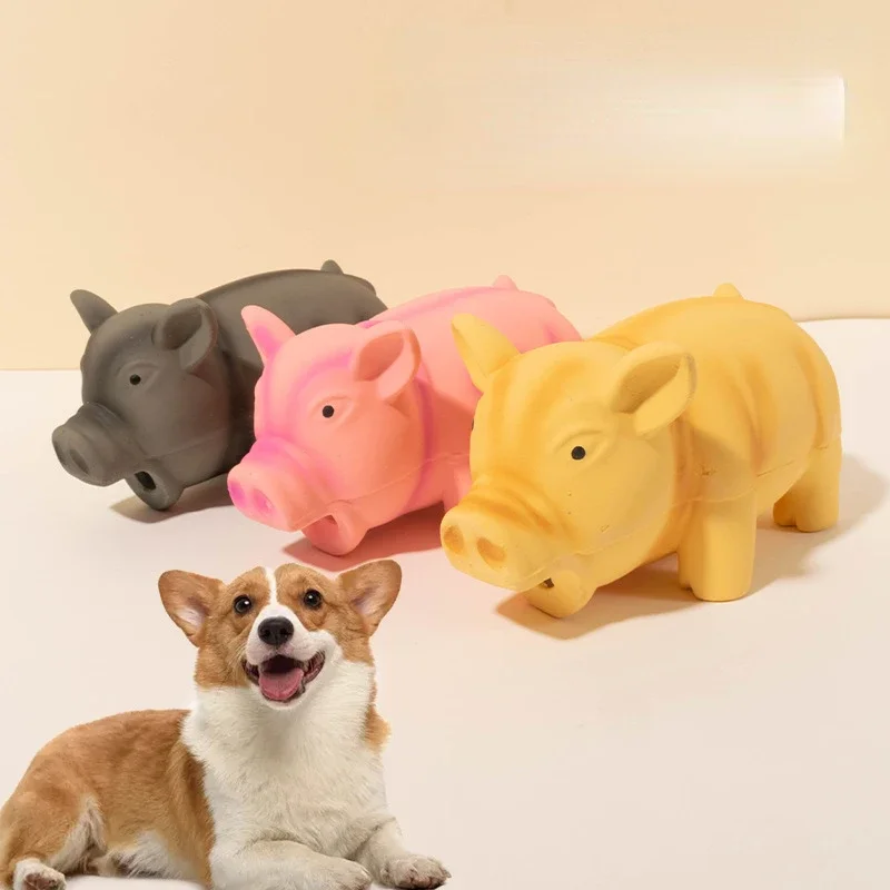 Cute Dog Chew Toys Rubber Sound Pig Grunting Squeak Latex Pet Toys for Dog Squeaker Chew Training Puppy Supplies Pet Products