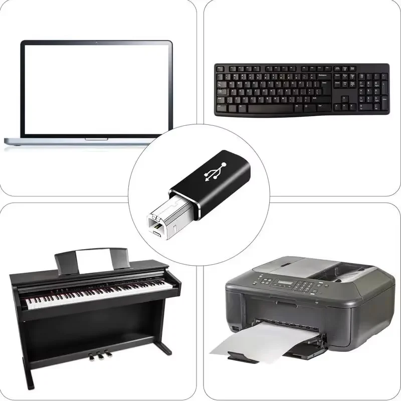 Suitable for type-c to square usb adapter electric piano electronic printer adapter TYPE-C female head to MIDI head drum image 2