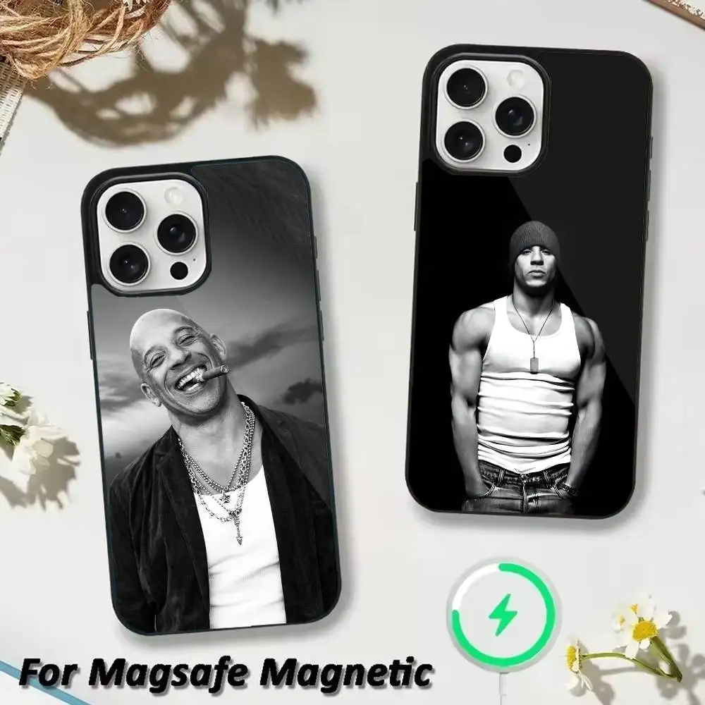 

V-Vin D-Diesel Actor Phone Case For iPhone 17,16,15,14,13,12,Plus,Pro,Max for Magsafe Magnetic Wireless Charging