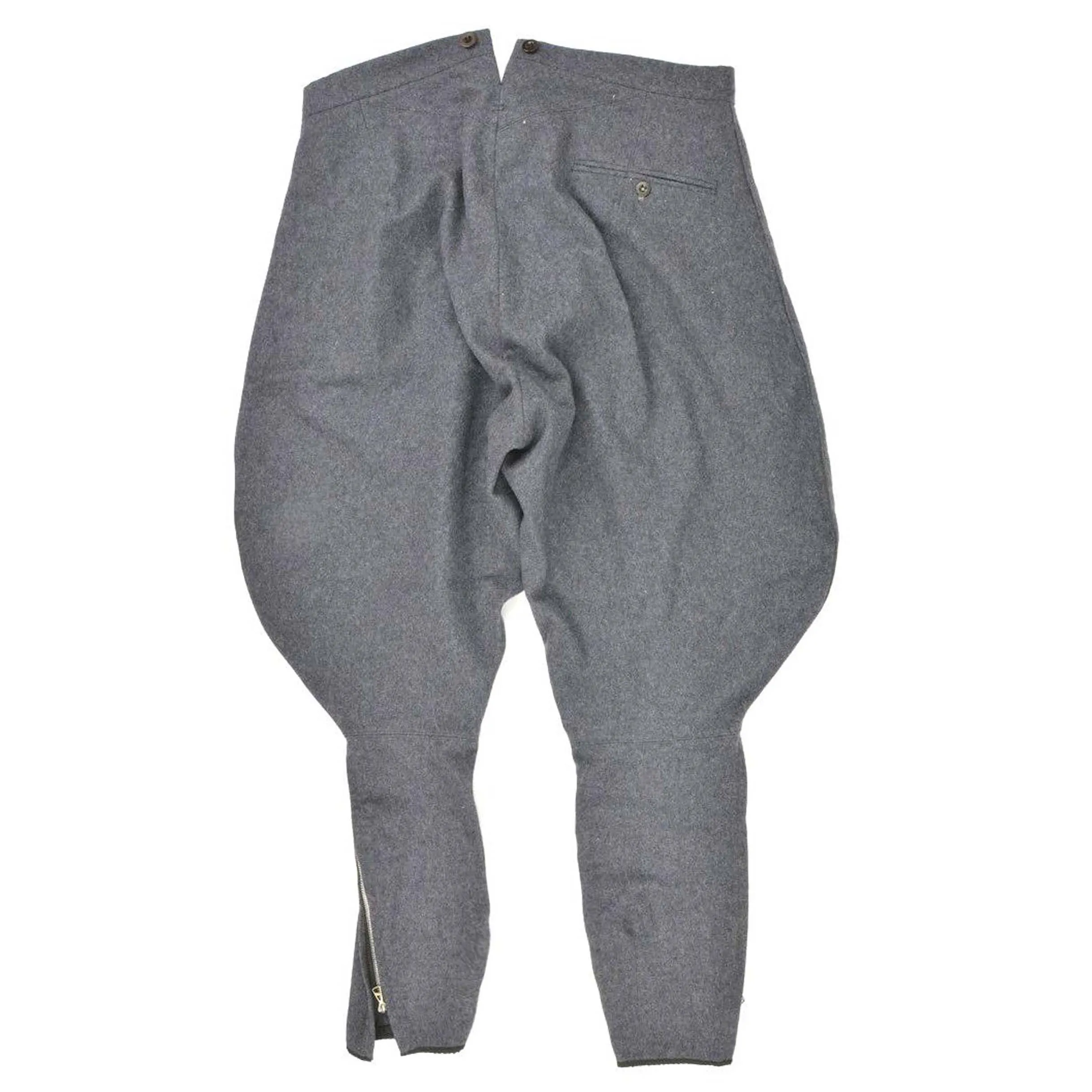 Customized gray woolen horse pants, retro World War II era knight shorts
