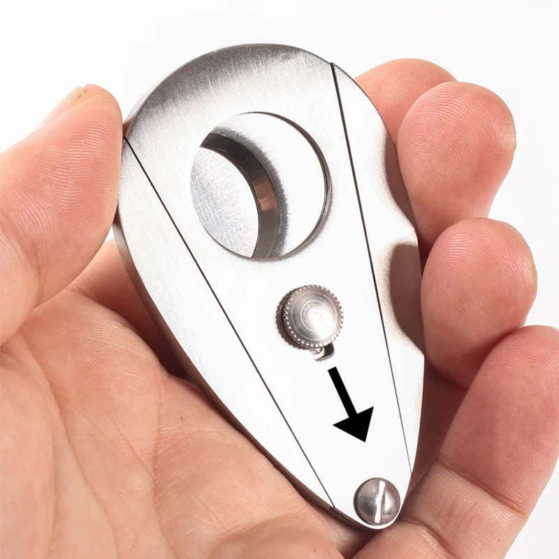 Water Drop Shape Cigar Cutter Stainless Steel Cigar Scissors Double Blade Cigar Knife Puncher Guillotine Shears