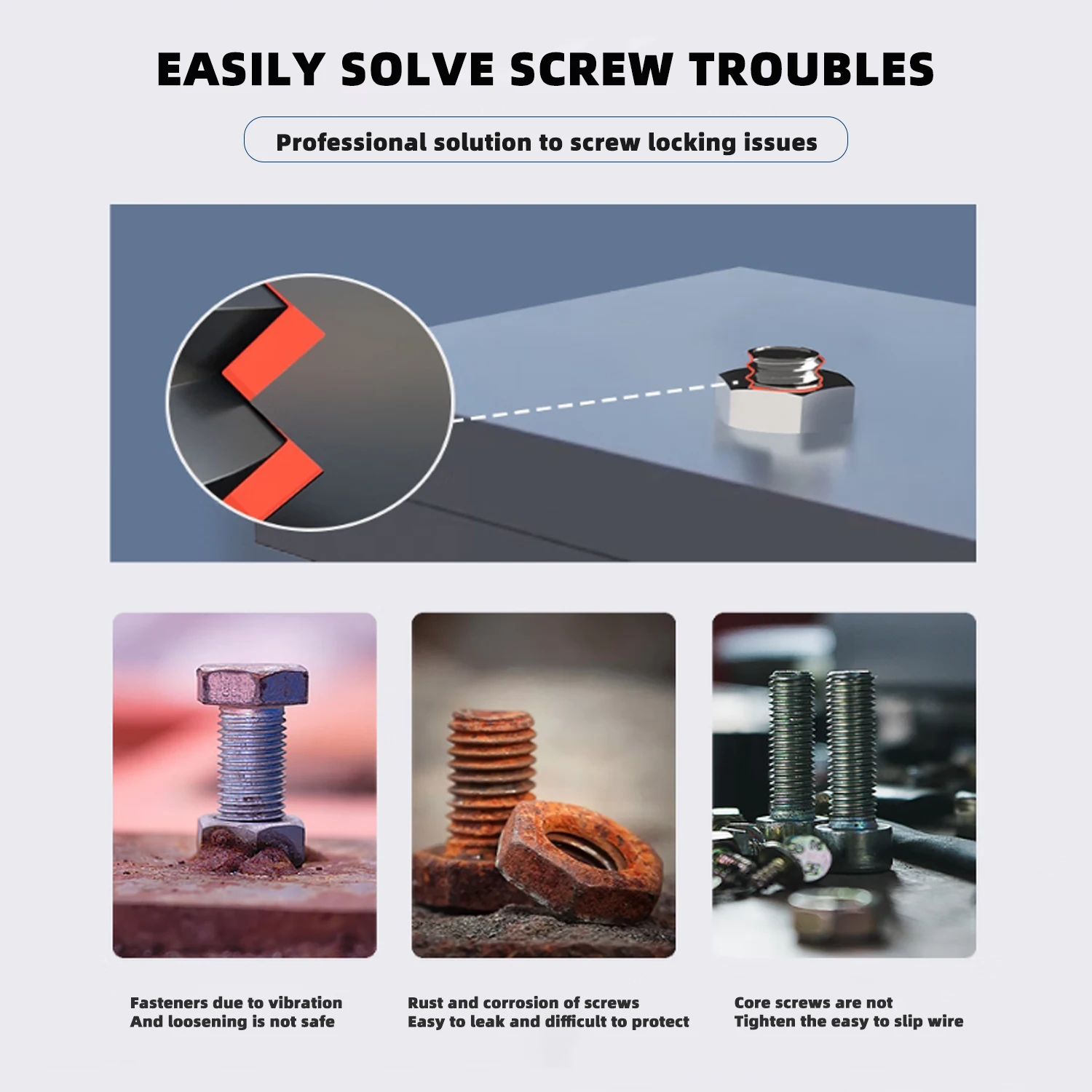 10ml 263 無酸素接着剤 高強度 - 金属ボルトナット用緩み止め接着剤 耐熱防振 赤色シーラント