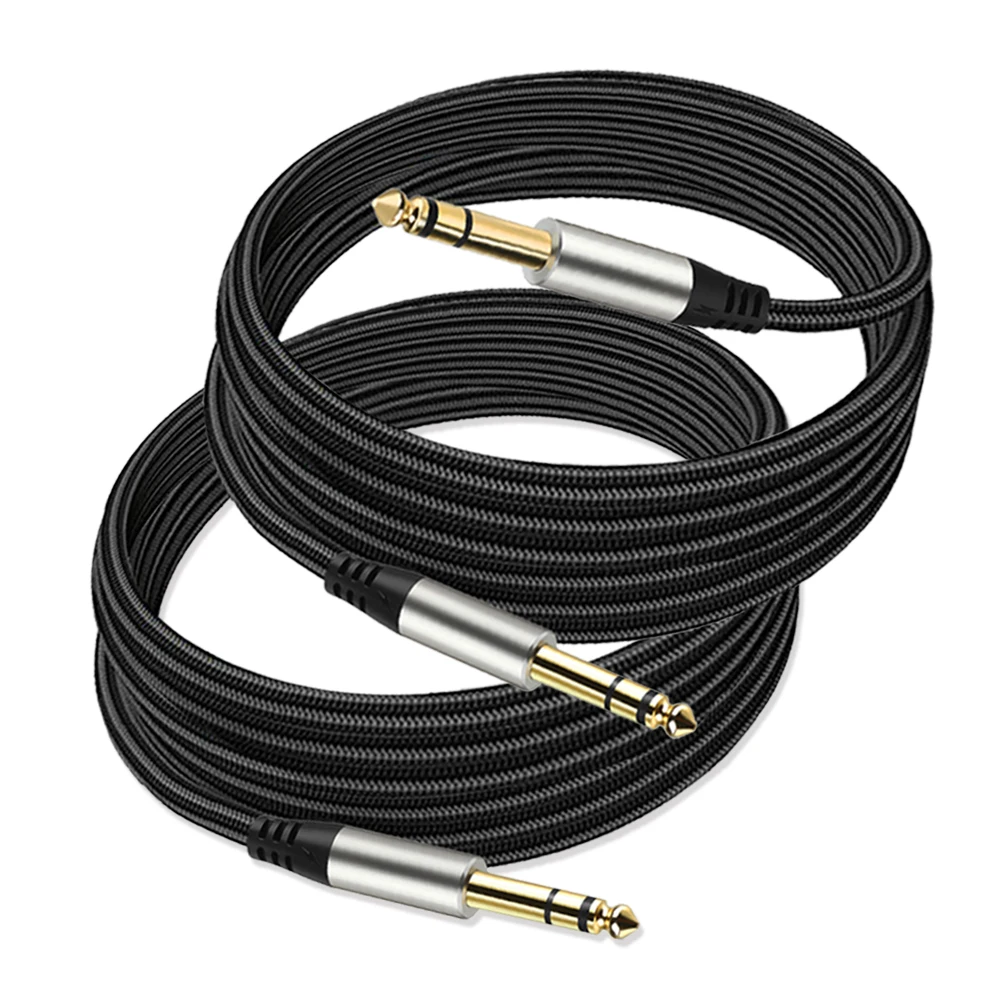 6.35mm TRS Cable 1/4 inch Male to Male Jack Stereo Audio Interconnect Cord Guitar,Bass,Keyboard,Mixer,Amplifier,Amp,Speaker