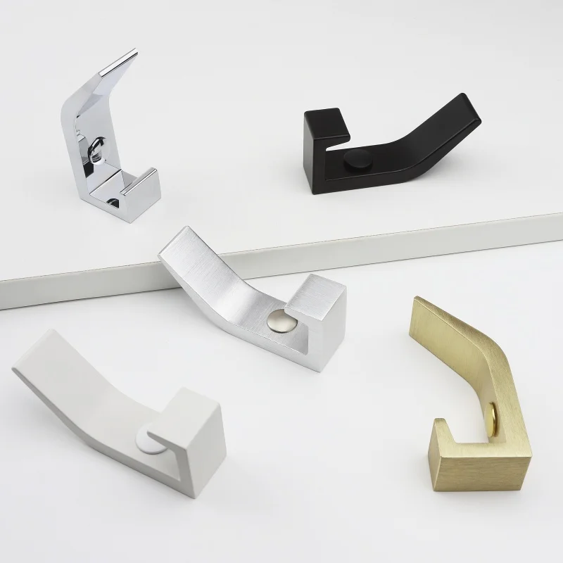 Wall Mounted Hall Hook Brushed Black Gold Chrome Furniture Hook Cloth Hat Hanger