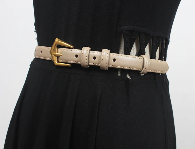 Women\'s Runway Fashion Genuine Leather Cummerbunds Female Dress Corsets Waistband Belts Decoration Narrow Belt R2114