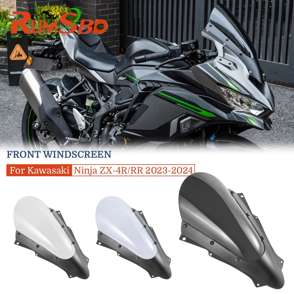 

Front Windshield Windscreen For Kawasaki Ninja ZX-4R ZX4R ZX 4R ZX-4RR ZX4RR ZX 4RR 2023 2024 Motorcycle Wind Deflectors Visor