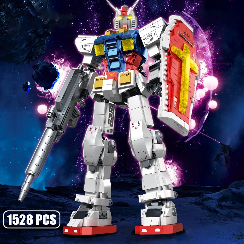 Technical Anime Ancestor Storm Model Building Blocks MOC 1528 PCS Assemble Figures Mechanical Armor Robot Bricks Toys for Kids