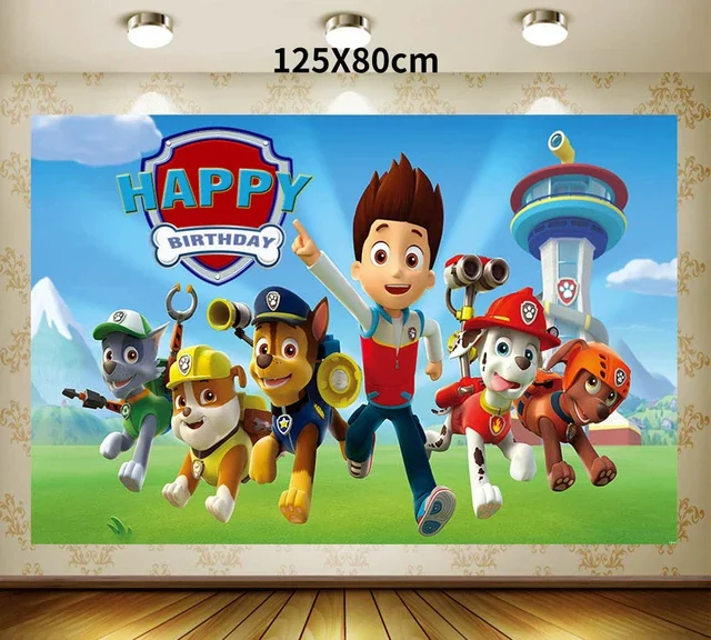 PAW Patrol Geburtstagsdekoration Folienballon Einweggeschirr Banner Hintergrund Hund Chase Marshall Skye Partyzubehör für Jungen