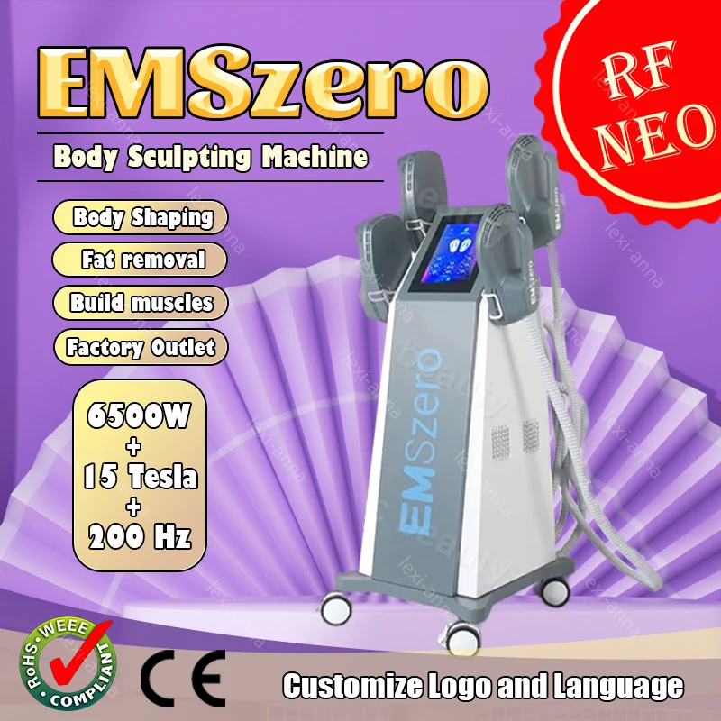 Newest EMSZERO RF 15 Tesla Ems Muscle Stimulation Body Contouring Machine Body Sculpt For Fat Removal Butt Lift Body Slimming