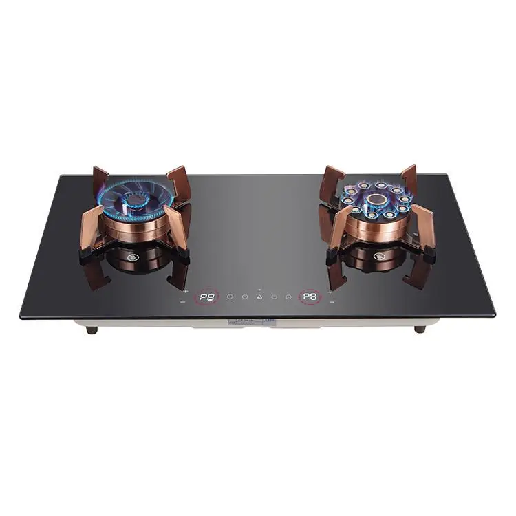 

Сильный огонь, домашняя кухонная техника, различные характеристики, стеклянные газовые двойные конфорки, газовая плита с поворотом вверх