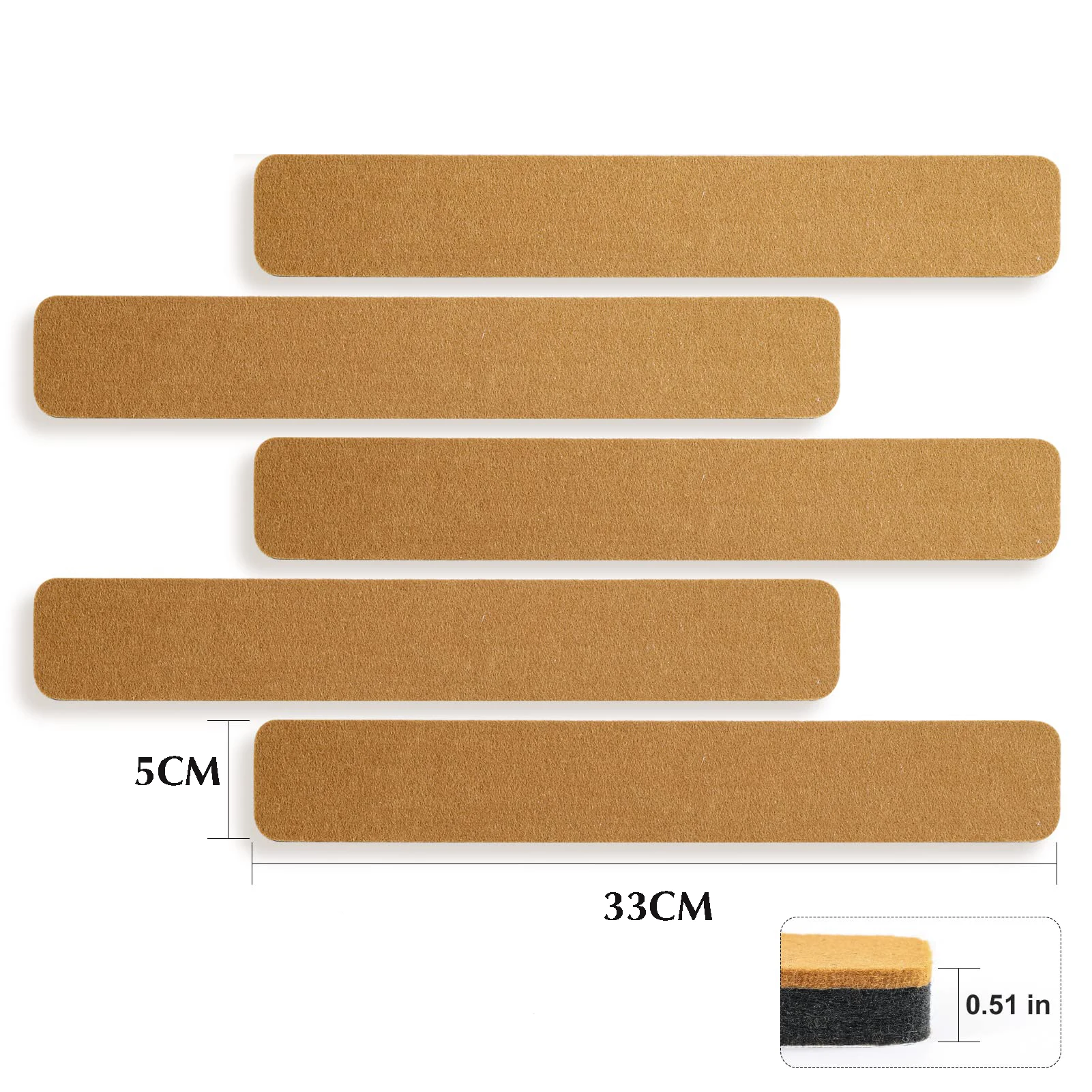 Felt Bulletin Board Corkboard Strips Self-Adhesive Memo Board with Pushpins Wall Decor for Classroom Office Decor