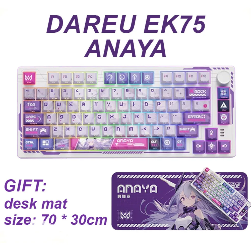 Dareu Ek75 Anaya Elia Mechanical Keyboard 3-Mode Wired 2.4g Wireless Bluetooth Pad Hot Swap 75% 80 Key Rgb Pbt Gaming Keyboard