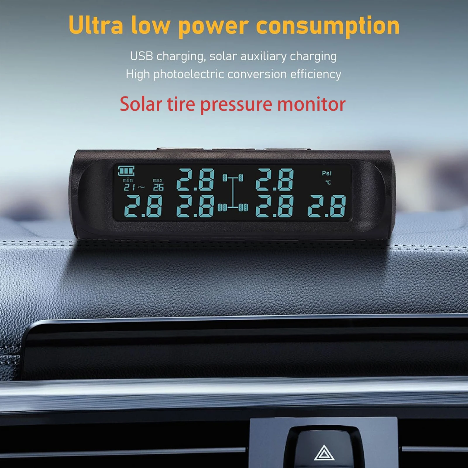 Car Detector 4 Sensors tpms tire pressure monitoring system Auto Security Detector Pressure Waterproof Tire Pressure Temperatur